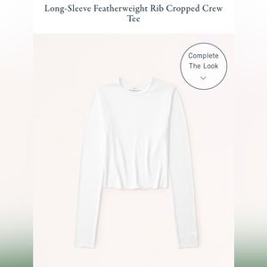 NWT, abercrombie long sleeve featherweight rib cropped crew tee, size small